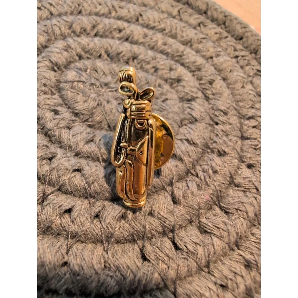 Gold Tone Golf‎ Bag Tie Tac Tack  1